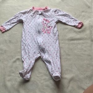 Garanimals White & Pink Giraffe Footie Pajama